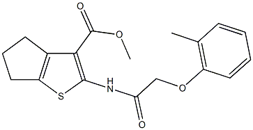 methyl 2-{[(2-methylphenoxy)acetyl]amino}-5,6-dihydro-4H-cyclopenta[b]thiophene-3-carboxylate Struktur