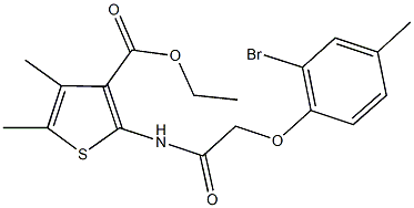 ethyl 2-{[(2-bromo-4-methylphenoxy)acetyl]amino}-4,5-dimethyl-3-thiophenecarboxylate Struktur