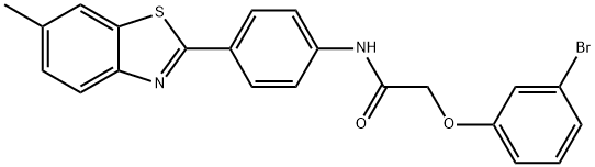 2-(3-bromophenoxy)-N-[4-(6-methyl-1,3-benzothiazol-2-yl)phenyl]acetamide Struktur