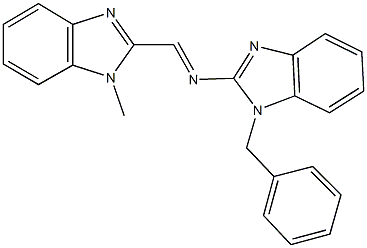 N-(1-benzyl-1H-benzimidazol-2-yl)-N-[(1-methyl-1H-benzimidazol-2-yl)methylene]amine Struktur