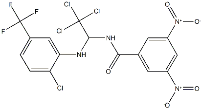 3,5-bisnitro-N-{2,2,2-trichloro-1-[2-chloro-5-(trifluoromethyl)anilino]ethyl}benzamide Struktur