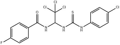 4-fluoro-N-(2,2,2-trichloro-1-{[(4-chloroanilino)carbothioyl]amino}ethyl)benzamide Struktur