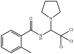 2-methyl-N-[2,2,2-trichloro-1-(1-pyrrolidinyl)ethyl]benzamide Struktur