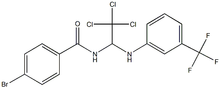 4-bromo-N-{2,2,2-trichloro-1-[3-(trifluoromethyl)anilino]ethyl}benzamide Struktur