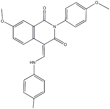 7-methoxy-2-(4-methoxyphenyl)-4-(4-toluidinomethylene)-1,3(2H,4H)-isoquinolinedione Struktur