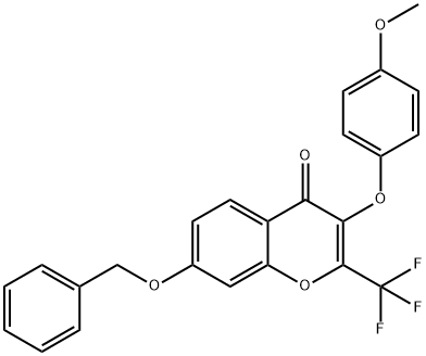 7-(benzyloxy)-3-(4-methoxyphenoxy)-2-(trifluoromethyl)-4H-chromen-4-one Struktur