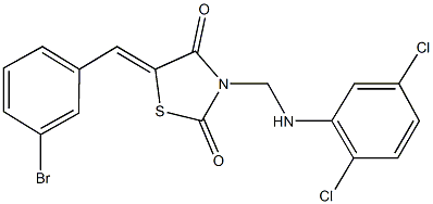 5-(3-bromobenzylidene)-3-[(2,5-dichloroanilino)methyl]-1,3-thiazolidine-2,4-dione Struktur