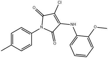 3-chloro-4-(2-methoxyanilino)-1-(4-methylphenyl)-1H-pyrrole-2,5-dione Struktur