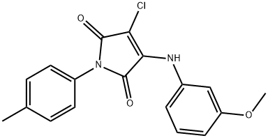 3-chloro-4-(3-methoxyanilino)-1-(4-methylphenyl)-1H-pyrrole-2,5-dione Struktur