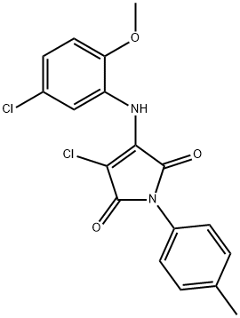 3-chloro-4-(5-chloro-2-methoxyanilino)-1-(4-methylphenyl)-1H-pyrrole-2,5-dione Struktur