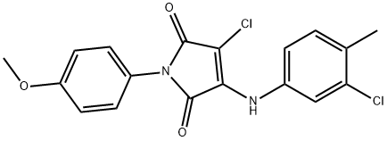 3-chloro-4-(3-chloro-4-methylanilino)-1-(4-methoxyphenyl)-1H-pyrrole-2,5-dione Struktur