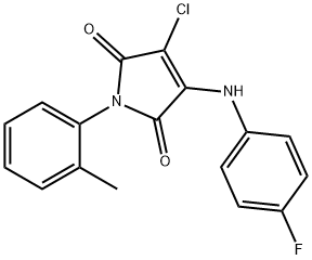 3-chloro-4-(4-fluoroanilino)-1-(2-methylphenyl)-1H-pyrrole-2,5-dione Struktur