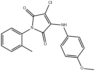 3-chloro-4-(4-methoxyanilino)-1-(2-methylphenyl)-1H-pyrrole-2,5-dione Struktur