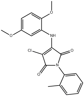 3-chloro-4-(2,5-dimethoxyanilino)-1-(2-methylphenyl)-1H-pyrrole-2,5-dione Struktur