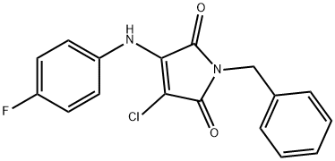 1-benzyl-3-chloro-4-(4-fluoroanilino)-1H-pyrrole-2,5-dione Struktur