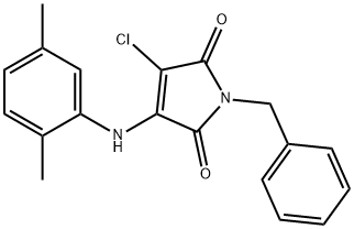 1-benzyl-3-chloro-4-(2,5-dimethylanilino)-1H-pyrrole-2,5-dione Struktur