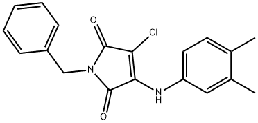 1-benzyl-3-chloro-4-(3,4-dimethylanilino)-1H-pyrrole-2,5-dione Struktur