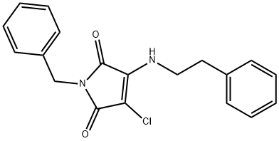 1-benzyl-3-chloro-4-[(2-phenylethyl)amino]-1H-pyrrole-2,5-dione Struktur