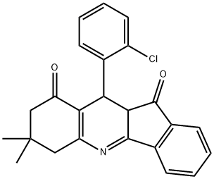 10-(2-chlorophenyl)-7,7-dimethyl-7,8,10,10a-tetrahydro-6H-indeno[1,2-b]quinoline-9,11-dione Struktur