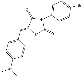 3-(4-bromophenyl)-5-[4-(dimethylamino)benzylidene]-2-thioxo-1,3-thiazolidin-4-one Struktur