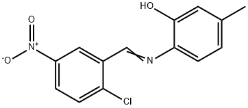 2-({2-chloro-5-nitrobenzylidene}amino)-5-methylphenol Struktur