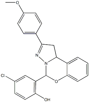 4-chloro-2-[2-(4-methoxyphenyl)-1,10b-dihydropyrazolo[1,5-c][1,3]benzoxazin-5-yl]phenol Struktur