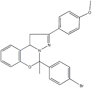 5-(4-bromophenyl)-2-(4-methoxyphenyl)-5-methyl-1,10b-dihydropyrazolo[1,5-c][1,3]benzoxazine Struktur