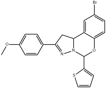 4-(9-bromo-5-thien-2-yl-1,10b-dihydropyrazolo[1,5-c][1,3]benzoxazin-2-yl)phenyl methyl ether Struktur