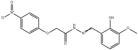 N'-(2-hydroxy-3-methoxybenzylidene)-2-{4-nitrophenoxy}acetohydrazide Struktur