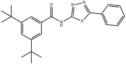 3,5-bis(1,1-dimethylethyl)-N-(5-phenyl-1,3,4-thiadiazol-2-yl)benzamide Struktur