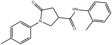 N-(2-methylphenyl)-1-(4-methylphenyl)-5-oxo-3-pyrrolidinecarboxamide Struktur