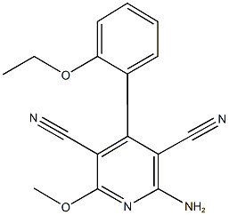 2-amino-4-[2-(ethyloxy)phenyl]-6-(methyloxy)pyridine-3,5-dicarbonitrile Struktur