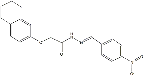 2-(4-butylphenoxy)-N'-{4-nitrobenzylidene}acetohydrazide Struktur