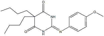 5,5-dibutyl-2-[(4-methoxyphenyl)imino]dihydro-4,6(1H,5H)-pyrimidinedione Struktur