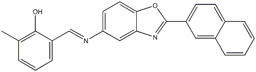 2-methyl-6-({[2-(2-naphthyl)-1,3-benzoxazol-5-yl]imino}methyl)phenol Struktur