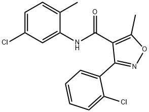 N-(5-chloro-2-methylphenyl)-3-(2-chlorophenyl)-5-methyl-4-isoxazolecarboxamide Struktur