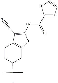 N-(6-tert-butyl-3-cyano-4,5,6,7-tetrahydro-1-benzothien-2-yl)-2-thiophenecarboxamide Struktur