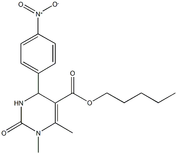 pentyl 4-{4-nitrophenyl}-1,6-dimethyl-2-oxo-1,2,3,4-tetrahydropyrimidine-5-carboxylate Struktur