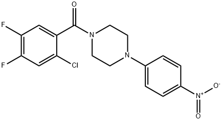 1-(2-chloro-4,5-difluorobenzoyl)-4-{4-nitrophenyl}piperazine Struktur