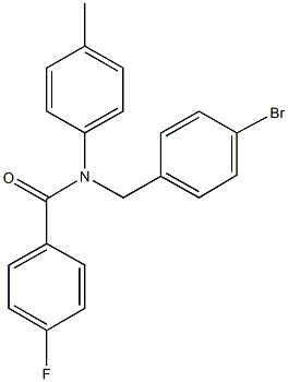 N-[(4-bromophenyl)methyl]-4-fluoro-N-(4-methylphenyl)benzamide Struktur