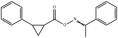 1-phenylethanone O-[(2-phenylcyclopropyl)carbonyl]oxime Struktur