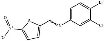 4-bromo-3-chloro-N-[(5-nitro-2-thienyl)methylene]aniline Struktur