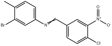 3-bromo-N-(4-chloro-3-nitrobenzylidene)-4-methylaniline Struktur