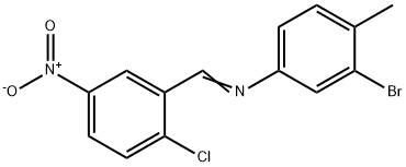 3-bromo-N-(2-chloro-5-nitrobenzylidene)-4-methylaniline Struktur