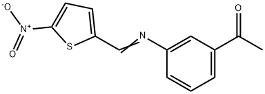 1-{3-[({5-nitro-2-thienyl}methylene)amino]phenyl}ethanone Struktur