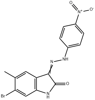 6-bromo-5-methyl-1H-indole-2,3-dione 3-({4-nitrophenyl}hydrazone) Struktur