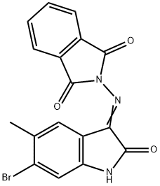 2-[(6-bromo-5-methyl-2-oxo-1,2-dihydro-3H-indol-3-ylidene)amino]-1H-isoindole-1,3(2H)-dione Struktur