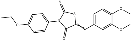 5-(3,4-dimethoxybenzylidene)-3-(4-ethoxyphenyl)-2-thioxo-1,3-thiazolidin-4-one Struktur