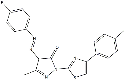 4-[(4-fluorophenyl)diazenyl]-5-methyl-2-[4-(4-methylphenyl)-1,3-thiazol-2-yl]-2,4-dihydro-3H-pyrazol-3-one Struktur