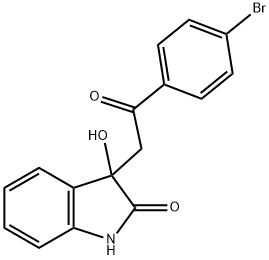 3-[2-(4-bromophenyl)-2-oxoethyl]-3-hydroxy-1,3-dihydro-2H-indol-2-one Struktur